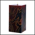BLACK & RUST DRAGONCREST SQUARE PILLAR CANDLE**NIB