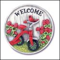 TRICYCLE WELCOME GARDEN STEPPING STONE~WALL PLAQUE