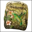 MAGICAL MOTION SOLAR LIGHT-UP WELCOME GARDEN STONE