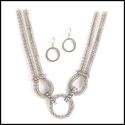 LOVER'S LACE HEART NECKLACE & EARRING JEWELRY SET*