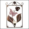 ENCHANTED BUTTERFLY METAL ART CANDLE WALL SCONCE**
