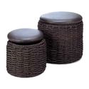 Set of 2**NESTED 2 PC STORAGE OTTOMAN FOOTSTOOL SE