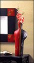 BREATHTAKING 20" BLACK & RED FREE FORM VASE**NIB