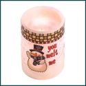 FRIENDLY SNOWMAN FLAMELESS CANDLE & HOLDER**NIB