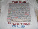 NICE 1989 WHO 25TH ANNIVERSARY TOUR CONCERT T SHIR