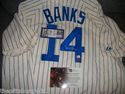 ERNIE BANKS CUBS MAJESTIC  JERSEY JSA GAI PSA DNA 