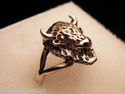 STERLING SILVER BULLS HEAD RING-SIZE 6.5 