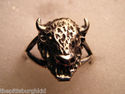 STERLING SILVER BULLS HEAD RING-SIZE 6.5 