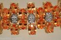 $8,000 34.60CT ORANGE SAPPHIRE & DIAMOND BRACELET 