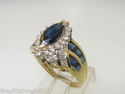 Estate 2ctw Natural Marquise Blue Sapphire & Diamo