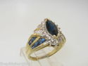 Estate 2ctw Natural Marquise Blue Sapphire & Diamo