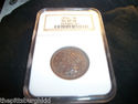 1852 BRAIDED HAIR LARGE CENT ~ NGC MS62BN (BROWN)