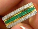 Beautiful Estate 1.00ct Diamond 18K Gold Emerald B