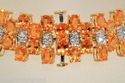 $8,000 34.60CT ORANGE SAPPHIRE & DIAMOND BRACELET 