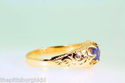 Antique Victorian 1890s .85ct Ceylon Sapphire 14k 