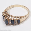 ESTATE 14k Gold Sapphire & Diamond Cocktail Ring R