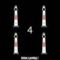 USCG Light-Houses Absecon 3" (4)Four Decal Sticker