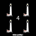 USCG Light Houses Destructionlt 3" (4)Four Decal S