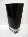 Vintage Polish Modern Art Glass Ellipse Vase Dark 