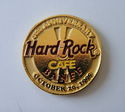 Hard Rock Cafe Banff 4th Anniversary Round Gold An