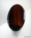 Vintage Polish Modern Art Glass Ellipse Vase Dark 