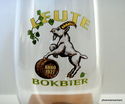 Leute Bokbier Belgian Beer Ale Glass w/Wood Stand 