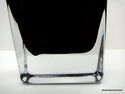 Vintage Polish Modern Art Glass Ellipse Vase Dark 