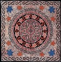 Gorgeous Celtic Flower Print Cotton Cushion Cover-