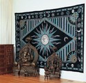 Gorgeous Celestial Sun Moon & Star Throw Tapestry 