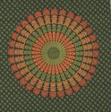 Sanganeer Peacock Design Cotton Tapestry Tableclot