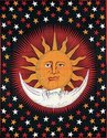 Amazing Celestial Sun Moon & Star Throw Tapestry W