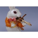FABERGE RABBIT PLAYING THE VIOLIN trinket box Swar