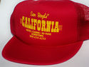 TRUCKER mesh hat cap RED snapback VINTAGE 80s LAS 