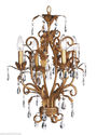 Chic Shabby  Antique Gold Crystal 4 Arm Chandelier