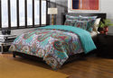  Rich Multicolor Turquoise Paisley Duvet Sham Quil