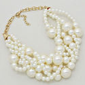 Designer Braided Multistrand Chunky Pearl Necklace