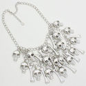 NewDesign Rhodium Skull Bone Bib Statement  Neckla