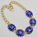  New Design Gold Crystal Exquisite Drop Royal Blue