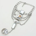  New Hot Design Crystal Silver Rhodium Geometric  