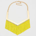 Goe Fringe Yellow Gold Necklace Bib Collar Chain S