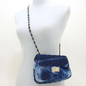 New Hot Design Dark Blue Denim Diamond Quilted Bag