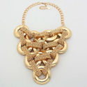 Designer Gold  Snakeskin Ring Mesh Necklace Bib Co