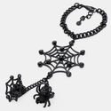 Hot Black Spiderweb Bracelet HandChain Ring Set