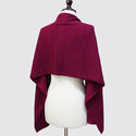 Elegant Burgundy Red Buttoned Up Poncho Shawl Wrap