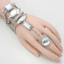  New Hot Design Crystal Silver Rhodium Geometric  