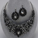 Black Crystal Hematite Fancy Bib Collar Elegany Ev