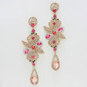 Elegant Rose Gold Crystal Drop Dangle Chandelier P