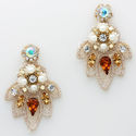 New Hot Crystal Embroidery Pearl Drop Topaz Dangle