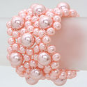 Peach Seashell Chunky Pearl Stretch Bracelet