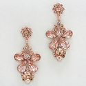 Rose Gold Peach Crystal Marquise Drop Dangle Earri